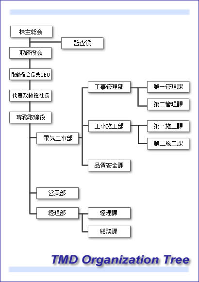 株式会社ティーエムディー組織図